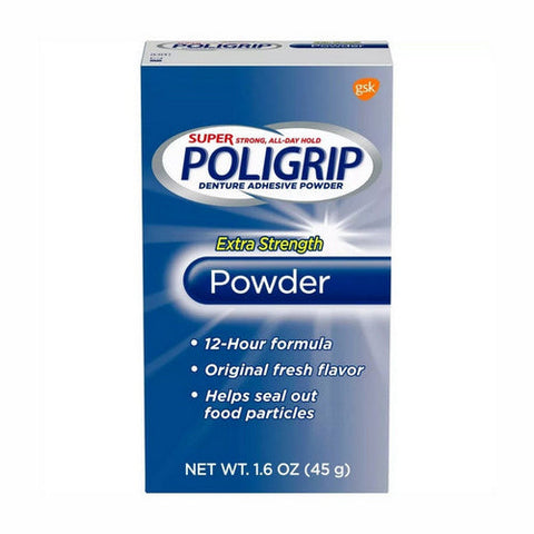 Super Poligrip, Denture Adhesive Powder Extra, 1.6 Oz Super Poligrip