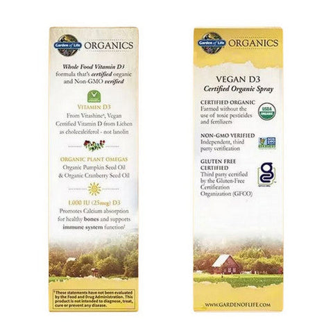 Garden of Life, Organics Vegan D3 Spray, 2 Oz Garden of Life