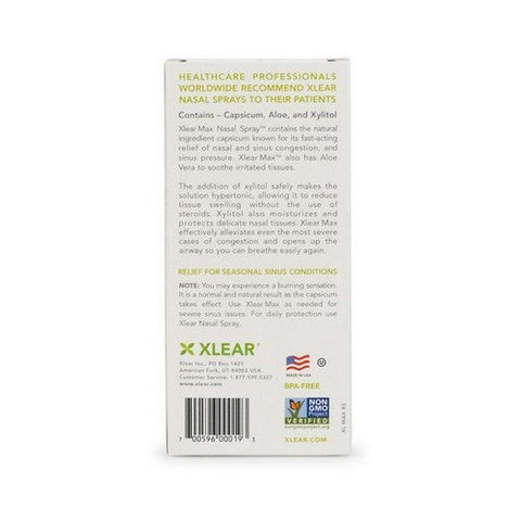 Xlear Inc, Natural Saline Nasal Spray With Xylitol Maximum Relief, 1.5 Oz Xlear Inc