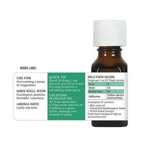 Aura Cacia, Essential Oil Spearmint, (mentha spicata) 0.5 Fl Oz Aura Cacia