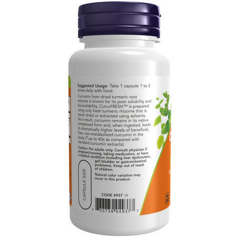 Now Foods, Curcufresh Curcumin, 500 mg, 60 Veggie Caps Now Foods