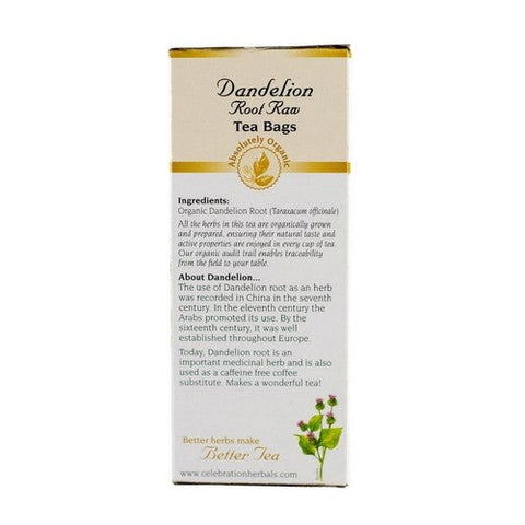 Celebration Herbals, Organic Dandelion Root Raw Tea, 24 Bags Celebration Herbals