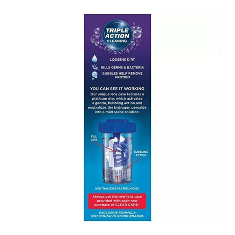 Clear Care, Triple Action Cleaning And Disinfecting Contact Lens Solution, 24 Oz Clear Care