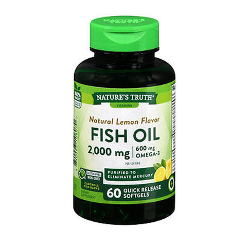 Fish Oil Quick Release Softgels Natural Lemon 60 Caps by Nature's Truth