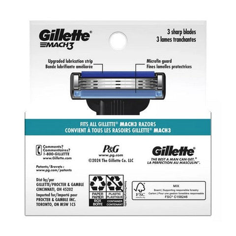 Gillette, Mach3 Cartridges, 4 Each Gillette