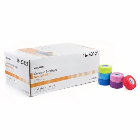 McKesson, Cohesive Bandage McKesson 1 Inch X 5 Yard Standard Compression Self-adherent Closure Purple / Pink /, Count of 1 McKesson