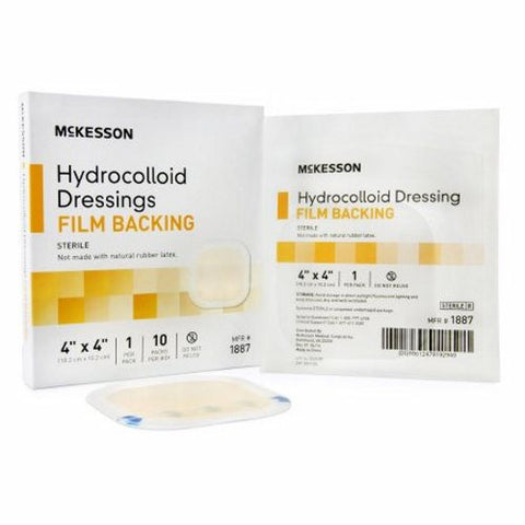 McKesson, Hydrocolloid Dressing Film Backing 4 X 4 Inch Square Hydrocolloid Film, Count of 1 McKesson
