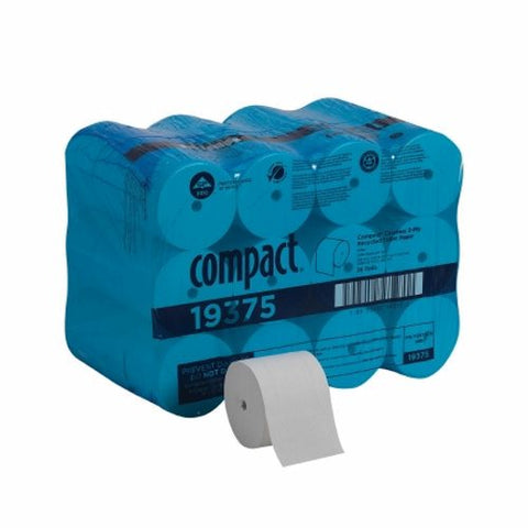 Toilet Tissue Compact  White 2-Ply Standard Size Coreless Roll 1000 Sheets 3-4/5 X 4-1/20 Inch Case of 36 by Georgia Pacific
