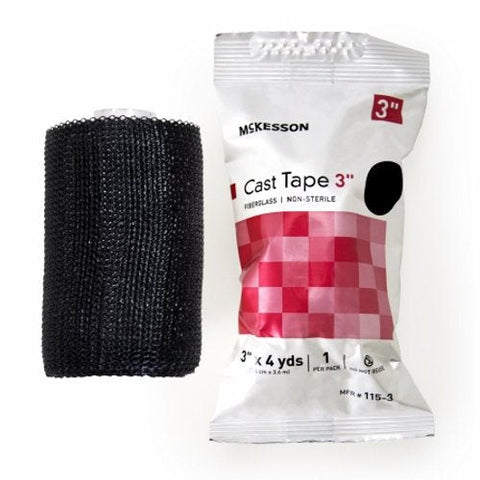 McKesson, Cast Tape McKesson 3 Inch X 12 Foot Fiberglass Black, Box Of 10 McKesson