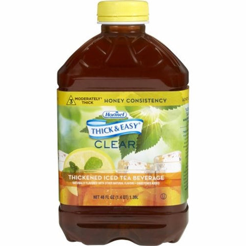 Thickened Beverage Thick & Easy  46 oz. Container Bottle Iced Tea Flavor Ready to Use Honey Consiste 48 Oz (Case of  6) by Hormel