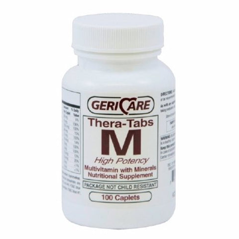 Multivitamin Supplement with Minerals Geri-Care Caplet 100 per Bottle 100 Caplets by McKesson