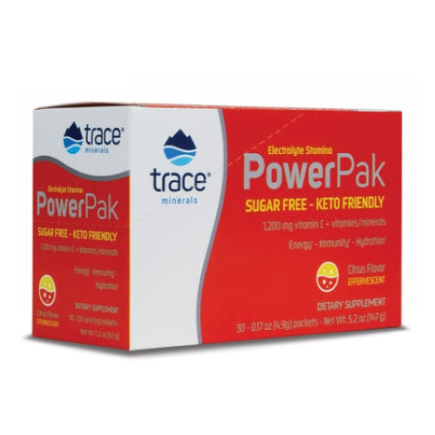 Trace Minerals, Power Pak Zero Sugar Citrus, 30 Packets Trace Minerals