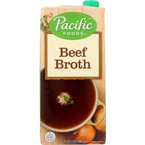 Broth Beef Ntrl Gf Ff Case of 12 X 32 Oz by Pacific Foods
