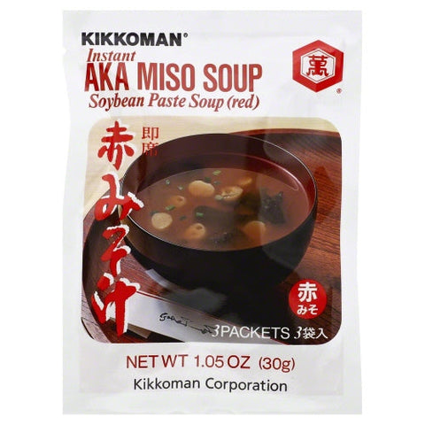 Kikkoman, Aka Instant Miso Soup Mix, 1.05 Oz(Case Of 12) Kikkoman