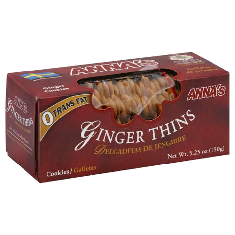 Cookie Thin Gngr Case of 12 X 5.25 Oz by Annas
