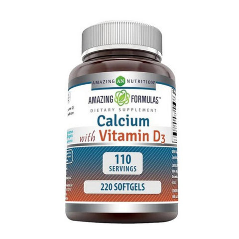Amazing Formulas Calcium With Vitamin D3 220 Softegls by Amazing Nutrition