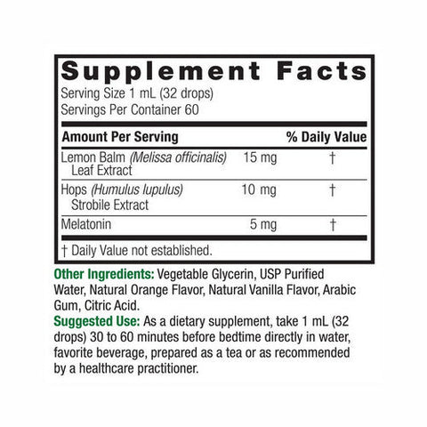 Nature's Answer, Liquid Melatonin+ Natural Vanilla and Orange Cream, 5 Mg, 2 Oz