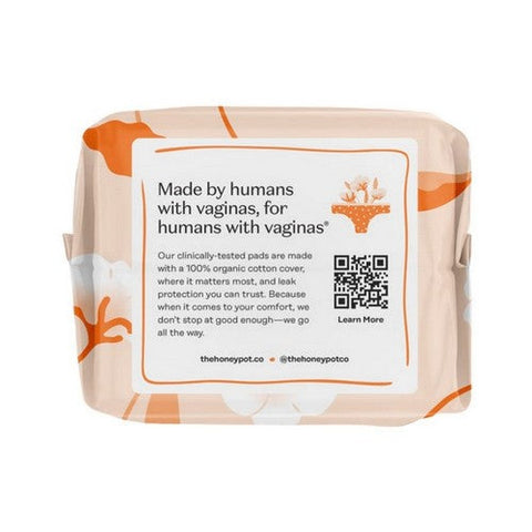 The Honey Pot, Cotton Comfort Pads Overnight, 12 Count The Honey Pot