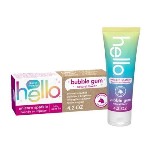 Hello Bello, Kids Fluoride Toothpaste Unicorn Sparkle Bubblegum, 4.2 Oz