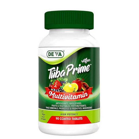 Deva Vegan Vitamins, Tuba Prime Vegan Multivitamin Iron Free, 90 Coated Tabs Deva Vegan Vitamins