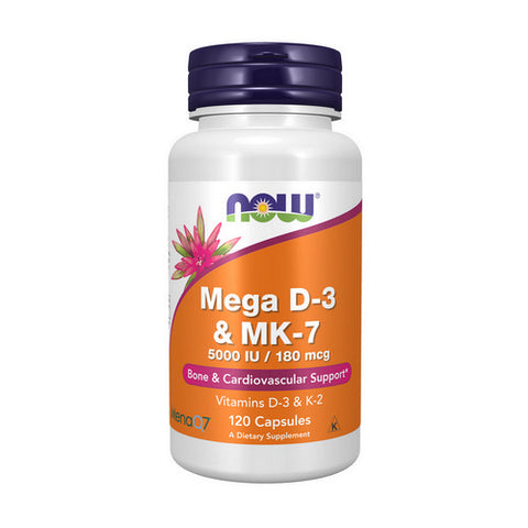 Now Foods, Mega D-3 & MK-7, 5000 IU, 120 Caps