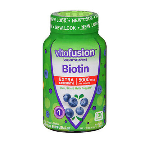 Vitafusion, Biotin Extra Strength Gummy Natural Berry, 5000 Mcg, 100 Gummies Vitafusion