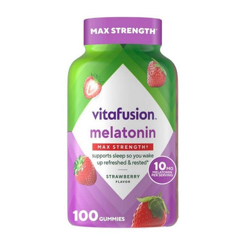 Sleep Gummies Max Strength Strawberry 100 Gummies by Vitafusion