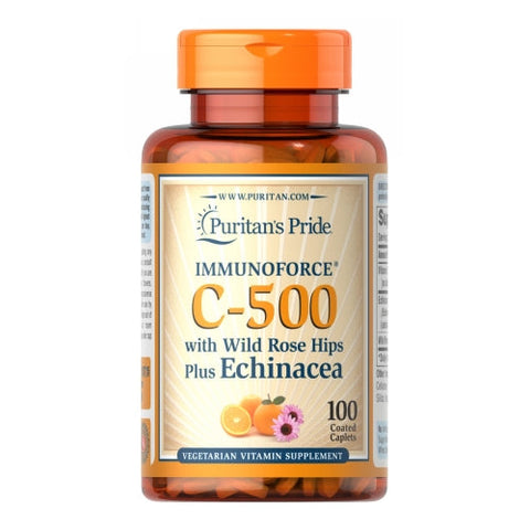 Puritan's Pride, Vitamin C-500 with Rose Hips & Echinacea, 100 Caplets Puritan's Pride