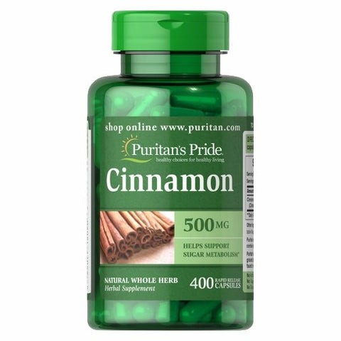 Puritan's Pride, Cinnamon, 500mg, 400 Capsules Puritan's Pride