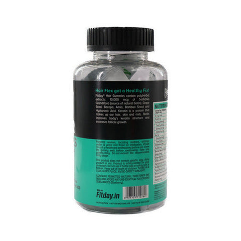 Fitday, Fitday Hair Gummies, Blueberry Flavour 30 Chewable Gummies Fitday