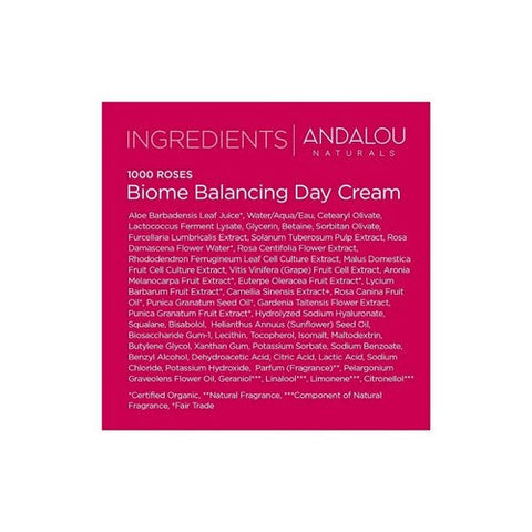 Andalou Naturals, 1000 Roses Biome Balancing Day Cream Sensitive, 1.7 Oz Andalou Naturals