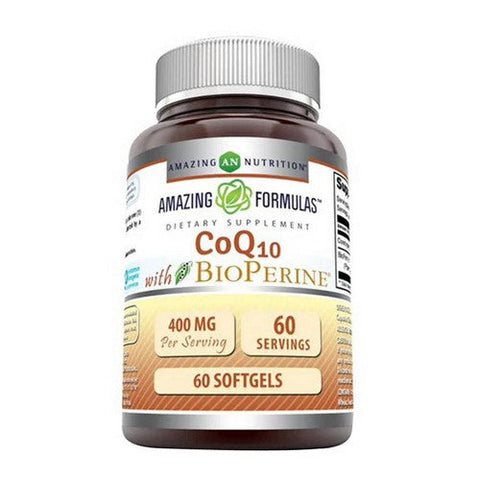 Amazing Nutrition, Amazing Formulas CoQ10 with Bioperine, 400 mg, 60 Softgels Amazing Nutrition