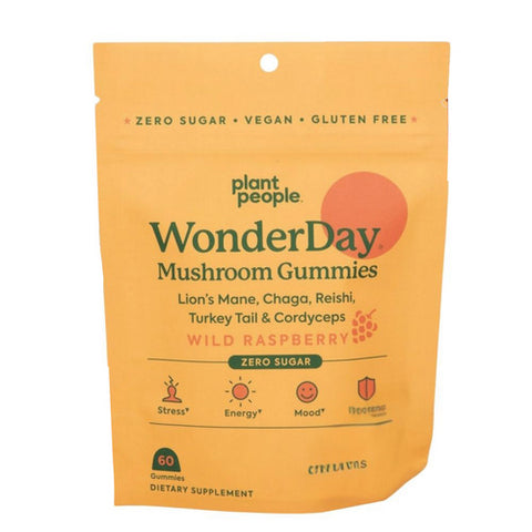 WonderDay Mushroom Gummies Wild Raspberry 60 Gummies by Plant People