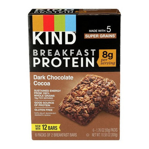 Kind, Breakfast Protein Dark Chocolate Cocoa Bars, 10.58 Oz (Case Of 5) Kind