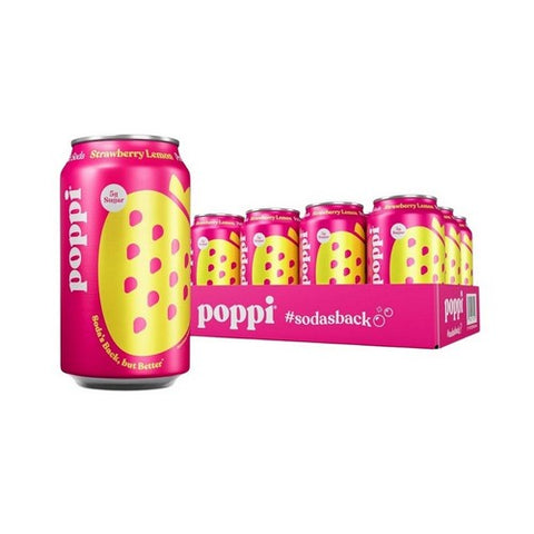 Poppi, Prebiotic Soda Lemon Strawberry, 12 Oz(Case Of 12) Poppi