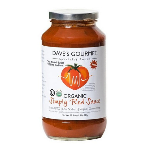 Organic Simply Red Sauce 25.5 Oz(Case Of 6) by Daves Gourmet