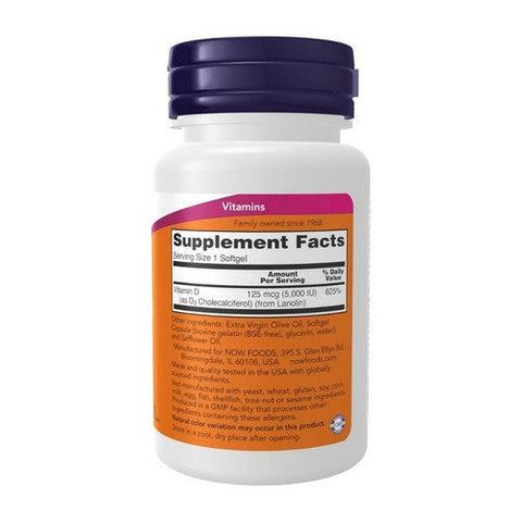 Now Foods, Vitamin D-3 5,000 IU, 30 Softgels Now Foods