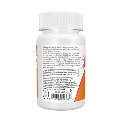 Now Foods, Vitamin D3, 10,000 IU, 30 Softgels Now Foods