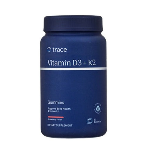 Trace Minerals, Vitamin D3 + K2 Gummies Strawberry, 60 Gummies Trace Minerals