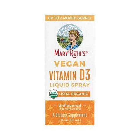 MaryRuth's, Organic Vegan Vitamin D3 Liquid Spray Unflavored, 1 Oz MaryRuth's