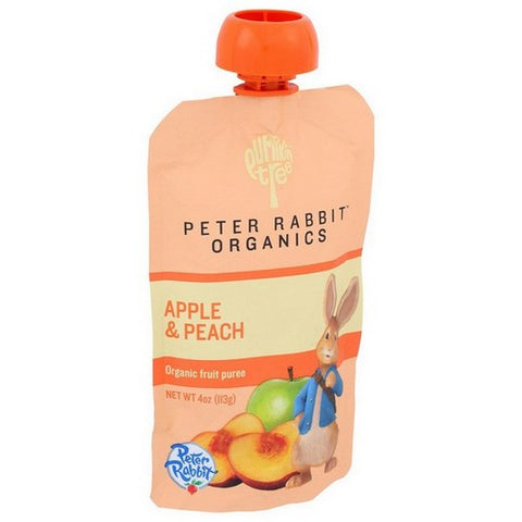 Organic Apple And Peach Fruit Puree Snack 4 Oz (Case Of 10) by Peter Rabbit