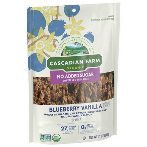 Organic Granola No Added Sugar Blueberry Vanilla 11 Oz (Case Of 4) by Cascadian Farm