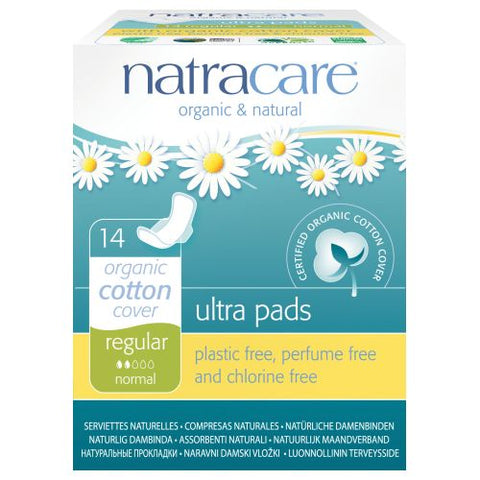 Natracare, Ultra Pads Organic Cotton Cover Regular, 14 Count Natracare
