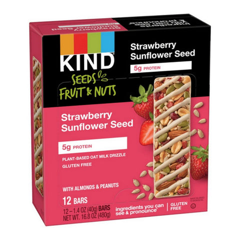 Seeds Fruit And Nuts Snack Bar Strawberry Sunflower Seed 1.4 Oz (Case Of 12) by Kind