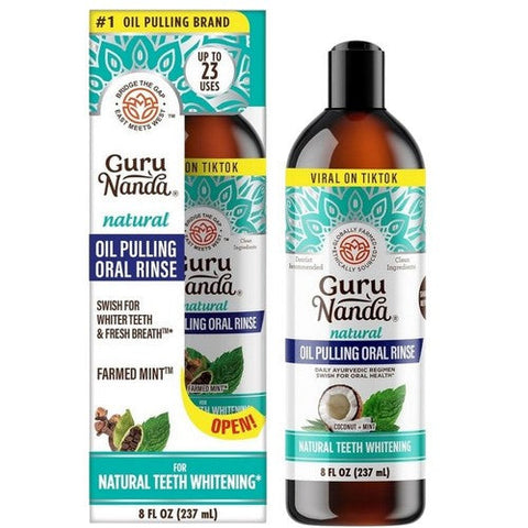 Gurunanda, Natural Whitening Pulling Oil Coconut And Mint, 8 Oz Gurunanda
