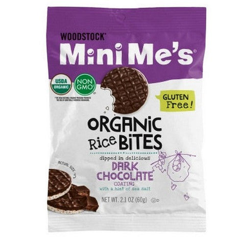 Woodstock, Organic Dark Chocolate Rice Bites With Hint Of Sea Salt, 2.1 Oz (Case Of 8) Woodstock