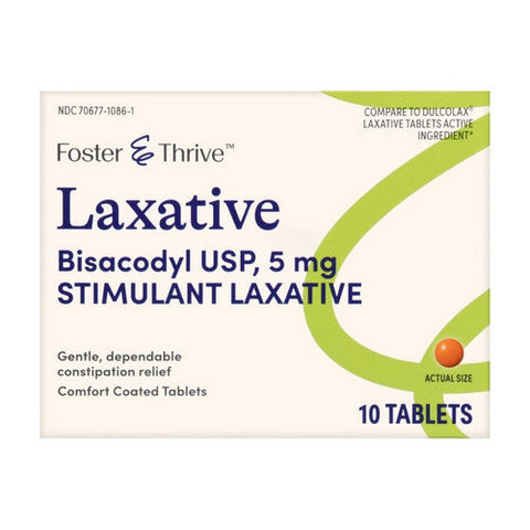 Foster And Thrive, Laxative Bisacodyl Usp, 5 MG, 10 Tabs Foster And Thrive