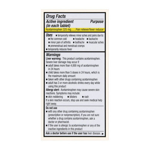 Foster And Thrive, Regular Strength Pain Relief Acetaminophen, 325 Mg, 100 Tabs Foster And Thrive