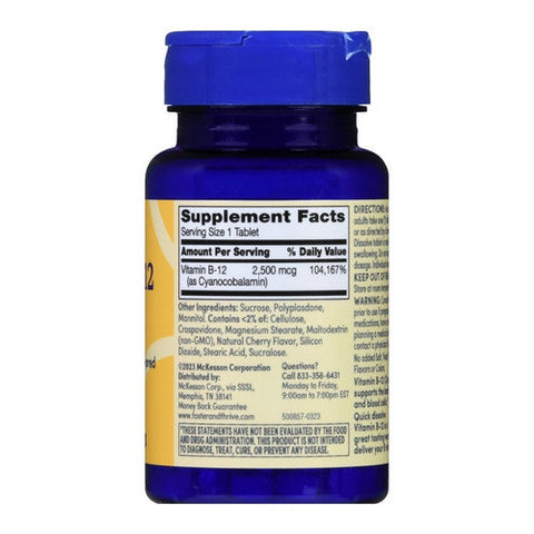 Foster And Thrive, Vitamin B-12  Quick Dissolve Sublingual, 2500 Mcg, 60 Tabs Foster And Thrive