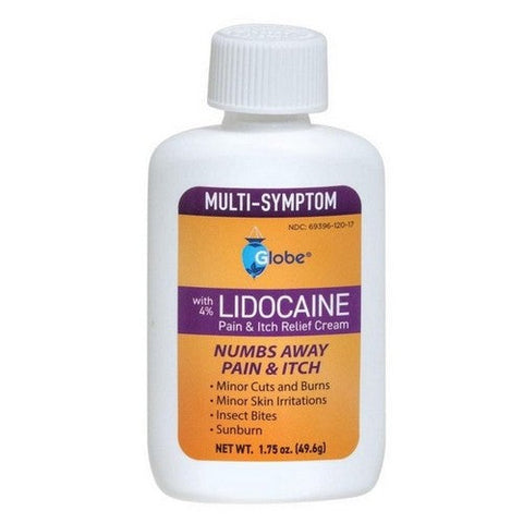 Globe, Lidocaine HCL 4% Multi Symptom Relief Cream, 49.6 Grams Globe